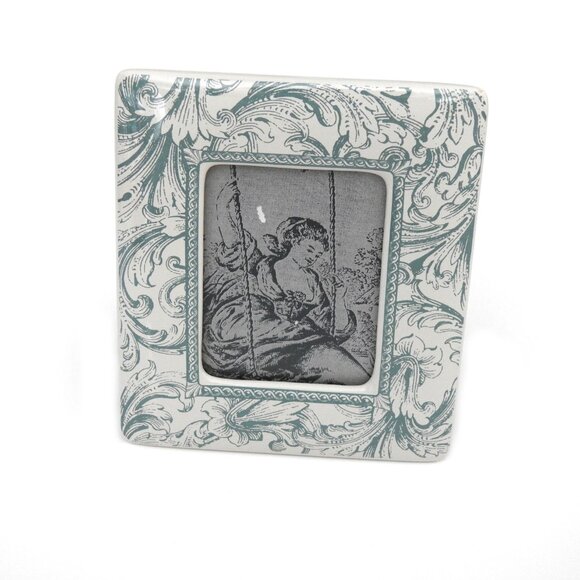 Vintage Charpente Ceramic Tabletop Picture Frame Victorian Floral French Lily - Picture 2 of 7